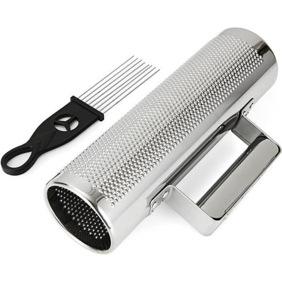 10" x 3" Metal Guiro Instrument with Scraper, Stainless Steel Guiro Shaker - Picture 3 of 5